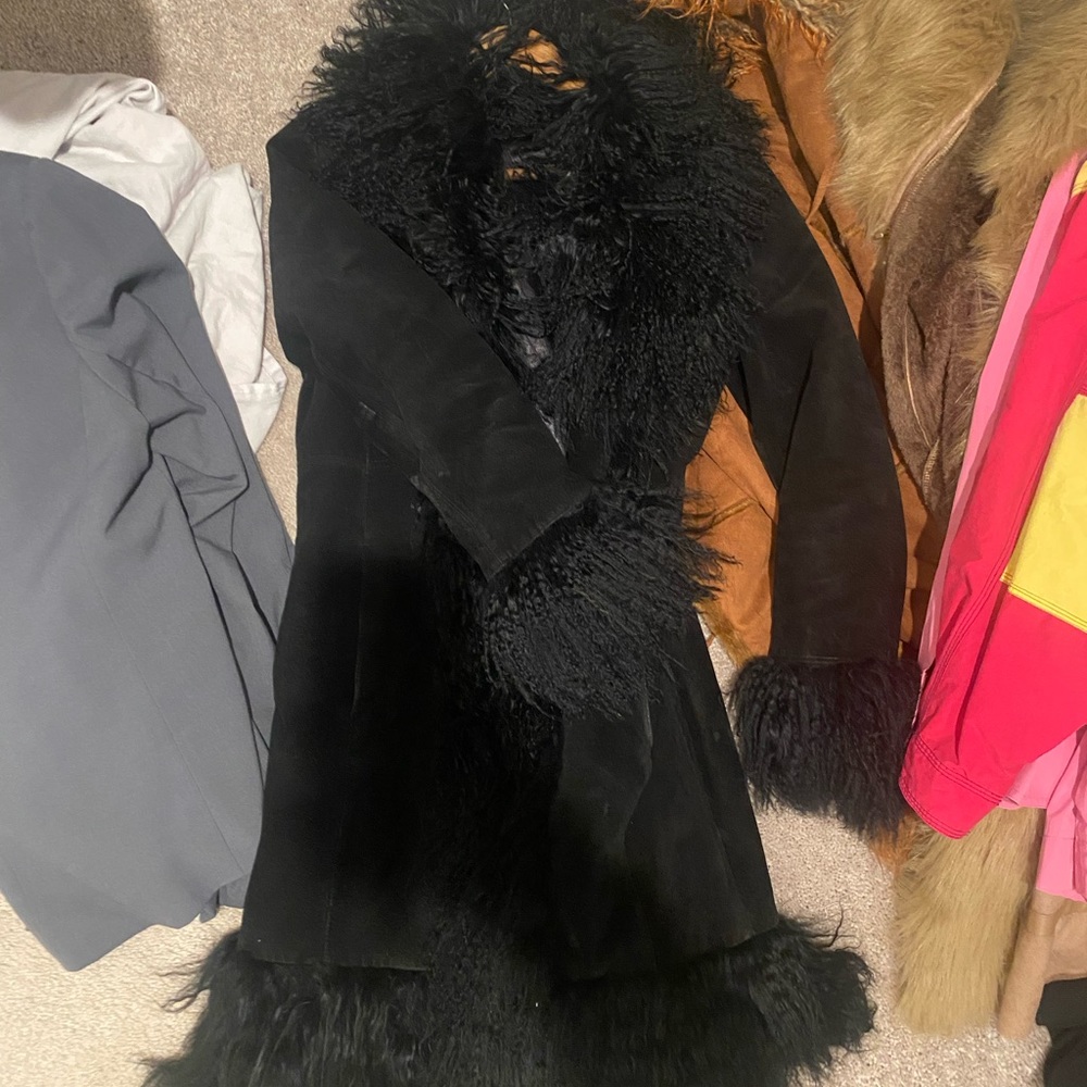 Black Authentic Mongolian Fur jacket
